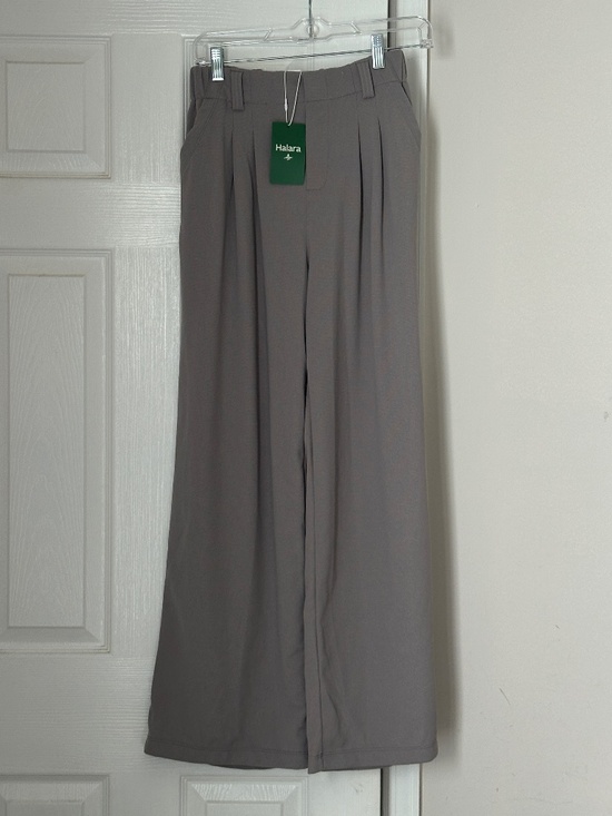HALARA Pants - Halara High Waisted Wide Leg Waffle Work Pants Size Extra Small Grey Gray New